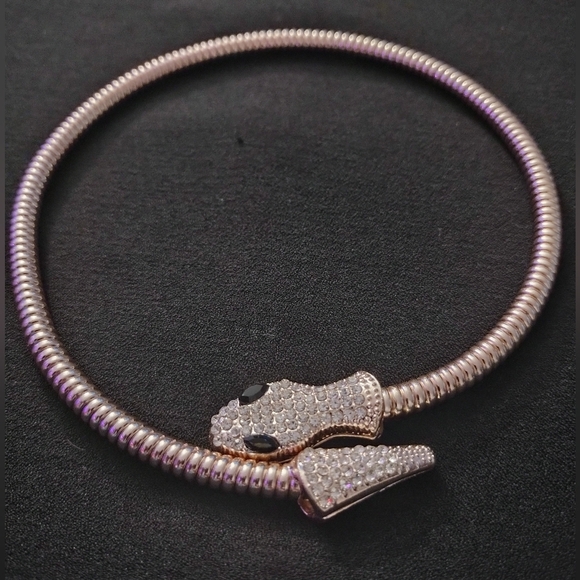 Silver Choker Snake Necklace NWOT - Picture 2 of 6